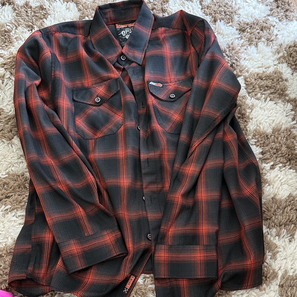 DIXXON orange and Black Flannel Shirt